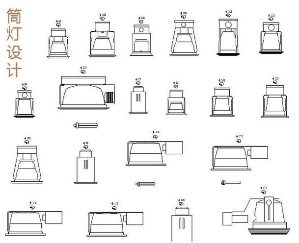 cad灯具平面图，室内照明cad灯具平面图下载素材大全(CAD灯具平面图)