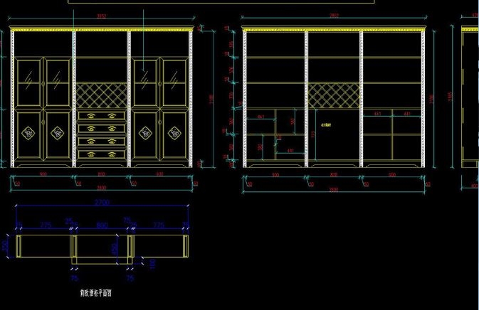 家具cad图纸，全屋定制家具cad图纸设计免费素材下载(定制家具CAD图纸)