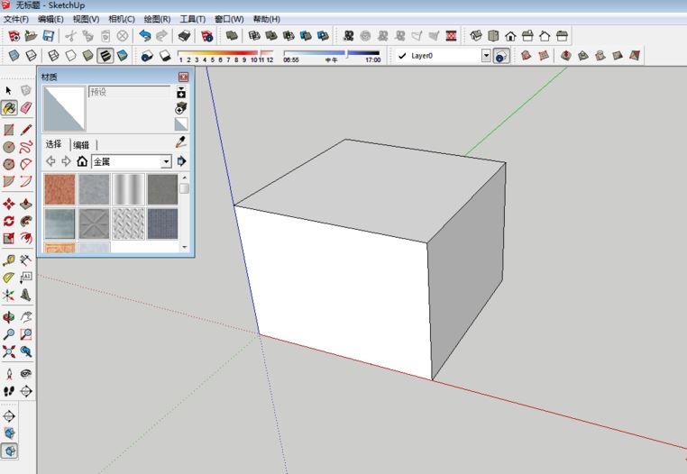 SketchUp草图大师软件使用油漆桶工具的步骤与方法