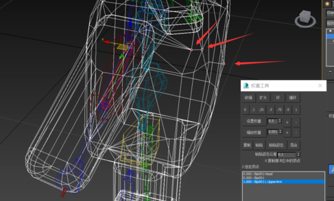 给3dmax人物骨骼分配蒙皮权重的教程方法(3dmax骨骼绑定蒙皮权重)