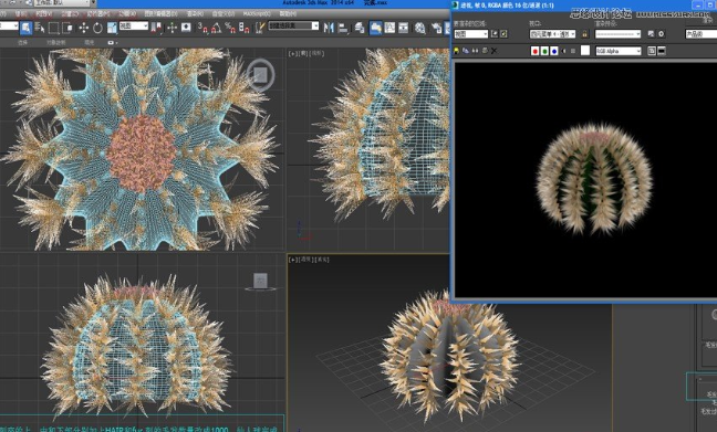 3dmax软件如何制作带刺的仙人球模型(3dmax软件如何制作带刺的仙人球模型)