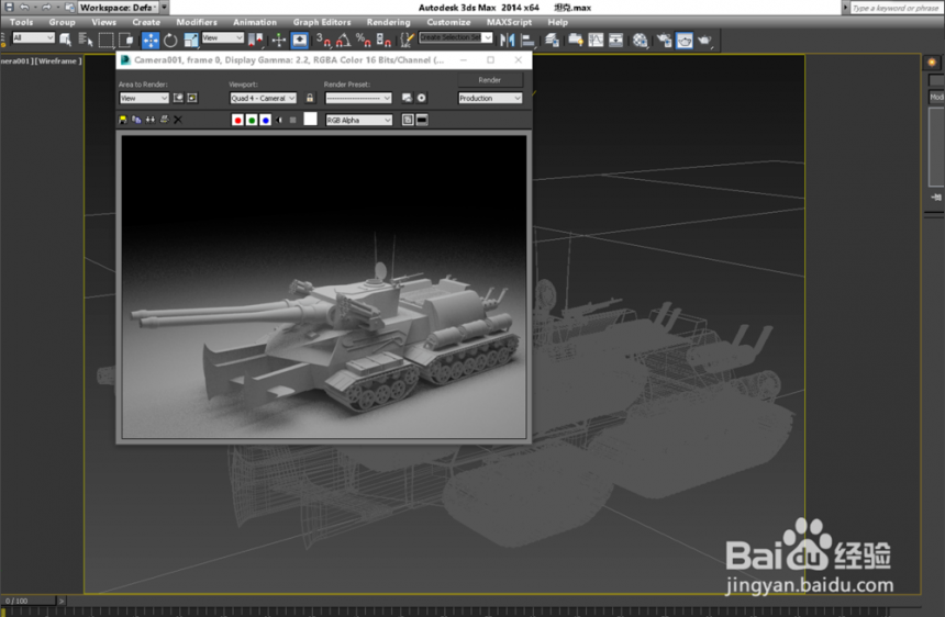 3dmax软件将坦克模型渲染成线框的方法与步骤(3dmax把模型变成线框)