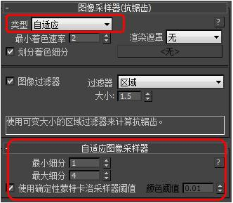 3dmax图像采样器抗锯齿中不同类型采样器的参数设置方法