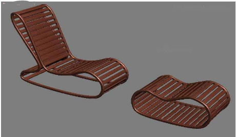 3dmax用放样命令制作木材质带边摇椅的建模教程