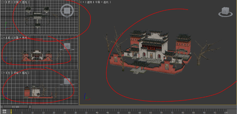 3dmax调整视口切换为四个形同大小视图的方法