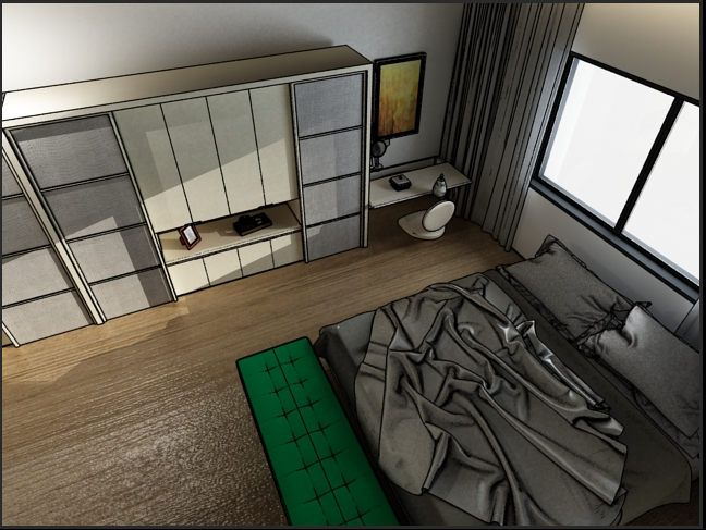 3dmax渲染室内卧室模型上面有黑线的原因及解决办法(3dmax渲染出来模型有黑线)