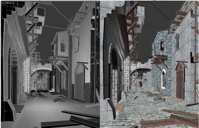 3dmax废弃阴森的街道室外场景建模教程
