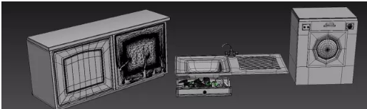 3dmax室内脏乱破旧厨房场景建模