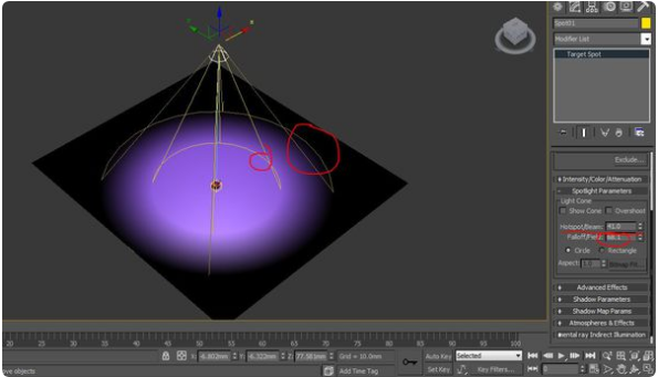 3dmax舞台聚光灯效果的创建及调整的方法(3dmax目标聚光灯怎么调)
