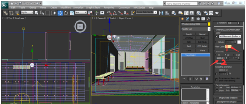 3dmax客厅筒灯灯光的打法及布光注意事项