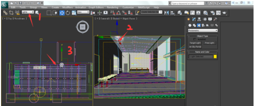 3dmax客厅筒灯灯光的打法及布光注意事项