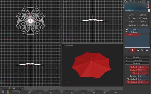 3ds MAX教程制作简易的雨伞模型(3ds max教程制作简易的雨伞模型)