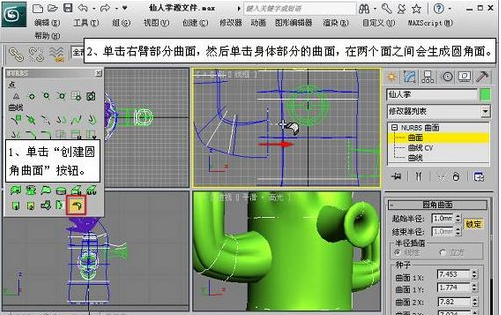 仙人掌的3DMAX NURBS建模教程(仙人掌3dmax模型教学)