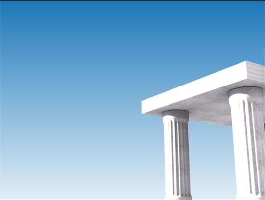 3DMAX打造正午阳光下的石柱效果图(阳光房三角顶3d效果图制作)
