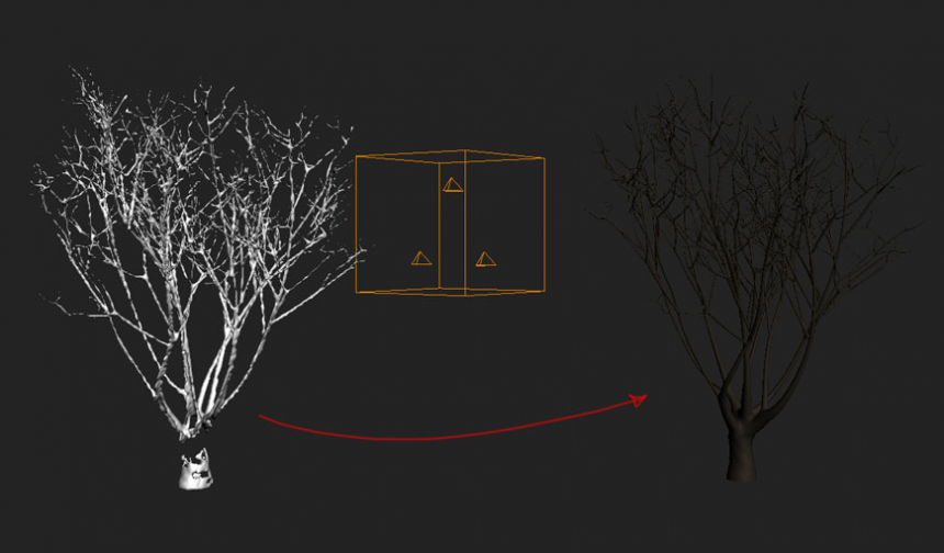 3DMAX打造真实的树上的积雪教程(3dmax树木怎么做)