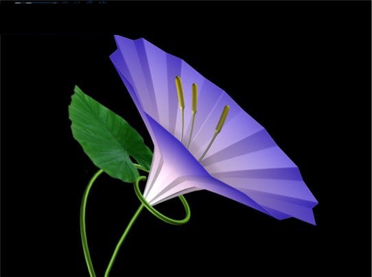 3DMAX制作庭院中美丽清新的紫色牵牛花模型(3dmax做牵牛花)