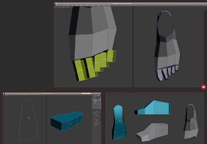 通过3DsMAX制作人体脚的模型