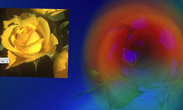 绘制有型有色的抽象派玫瑰花(抽象画玫瑰花)