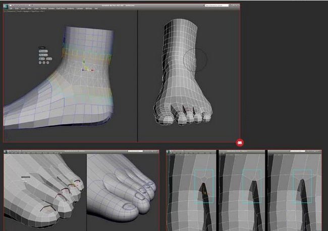 3ds Max制作人体脚的建模(3d max人体建模教程)
