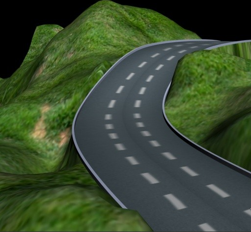 3dsMax2009等高线制作高低起伏山路