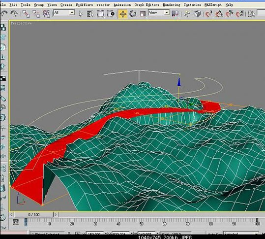 3dsMax2009等高线制作高低起伏山路