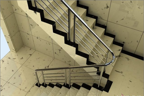 3dmax8.0打造楼梯间大理石效果