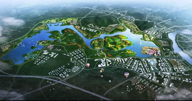 挂绿湖滨水区园林景观规划设计方案(城市滨水开放绿地景观设计)