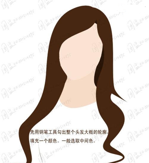 Photoshop鼠绘一位清秀长发美女教程(ps鼠绘人物图文教程)