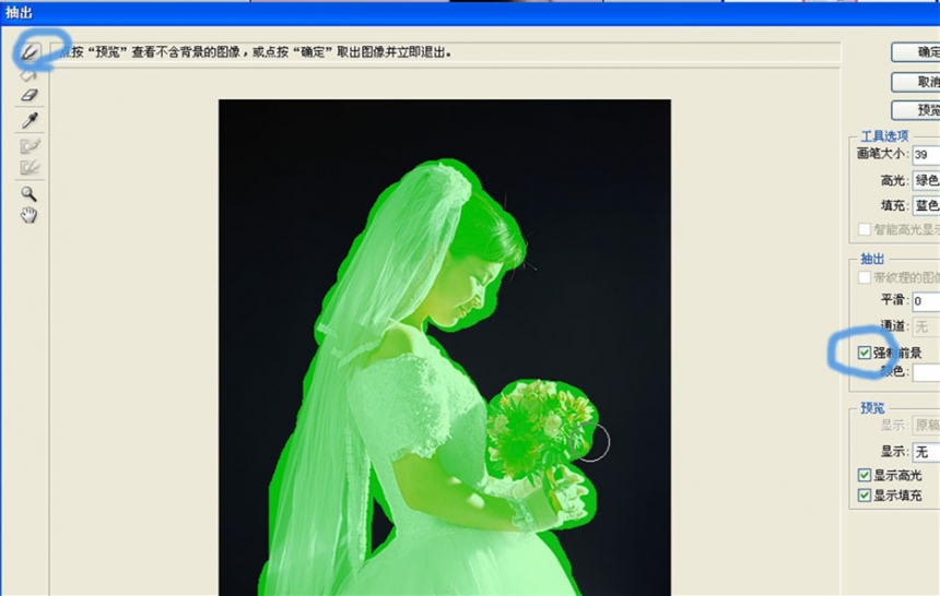 如何使用Photoshop（滤镜法）抠婚纱照