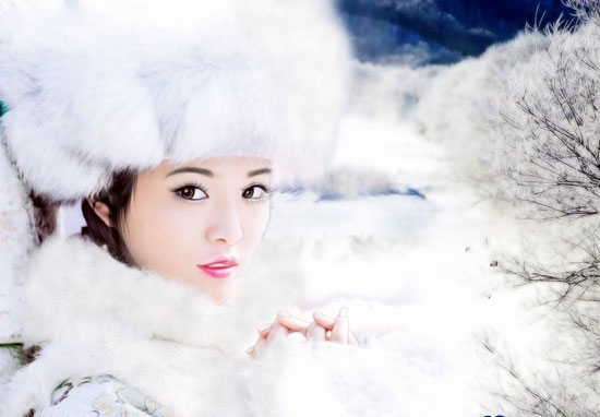 Photoshop制作漂亮的雪景人物插画(插画雪景图片)