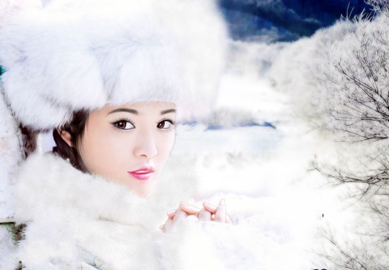 Photoshop制作漂亮的雪景人物插画(插画雪景图片)