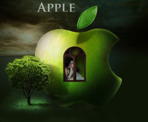 PS图片合成-Apple苹果标志创意招贴(ps苹果标志制作)