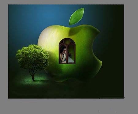 PS图片合成-Apple苹果标志创意招贴(ps苹果标志制作)